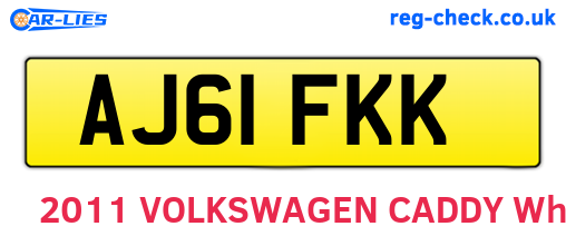 AJ61FKK are the vehicle registration plates.
