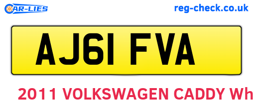 AJ61FVA are the vehicle registration plates.
