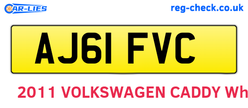 AJ61FVC are the vehicle registration plates.