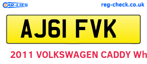 AJ61FVK are the vehicle registration plates.
