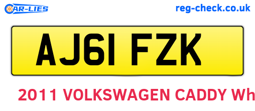 AJ61FZK are the vehicle registration plates.