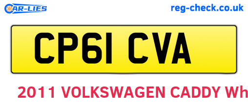 CP61CVA are the vehicle registration plates.