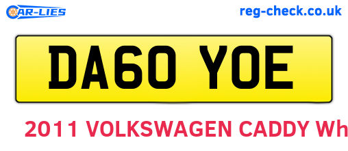 DA60YOE are the vehicle registration plates.