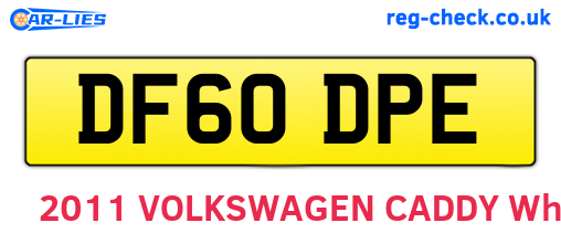 DF60DPE are the vehicle registration plates.