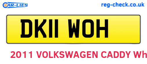 DK11WOH are the vehicle registration plates.