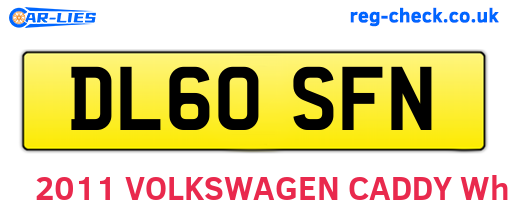 DL60SFN are the vehicle registration plates.