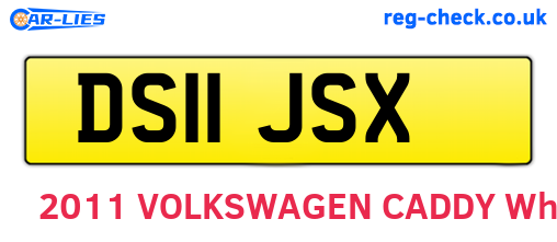DS11JSX are the vehicle registration plates.