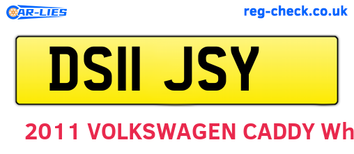 DS11JSY are the vehicle registration plates.
