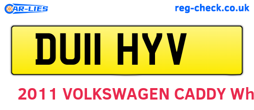 DU11HYV are the vehicle registration plates.