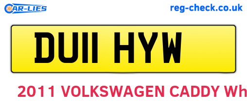 DU11HYW are the vehicle registration plates.