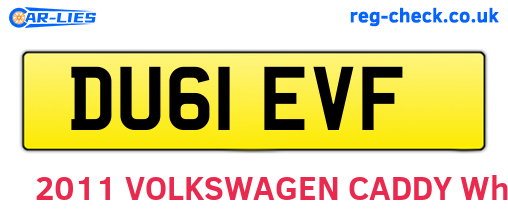 DU61EVF are the vehicle registration plates.
