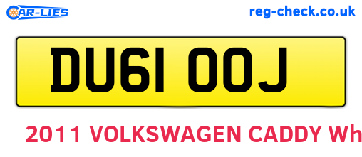 DU61OOJ are the vehicle registration plates.