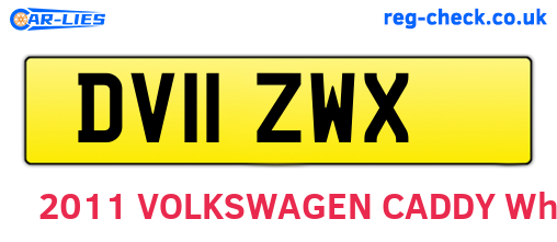 DV11ZWX are the vehicle registration plates.