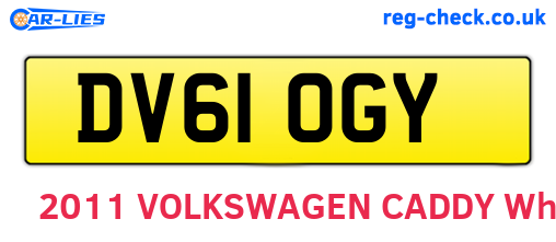 DV61OGY are the vehicle registration plates.