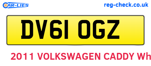 DV61OGZ are the vehicle registration plates.