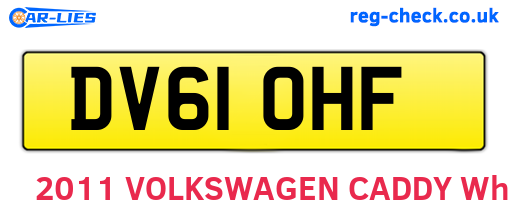 DV61OHF are the vehicle registration plates.