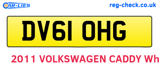 DV61OHG are the vehicle registration plates.