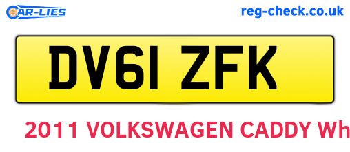 DV61ZFK are the vehicle registration plates.