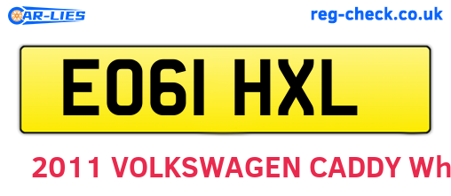 EO61HXL are the vehicle registration plates.