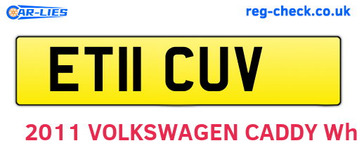 ET11CUV are the vehicle registration plates.