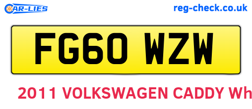 FG60WZW are the vehicle registration plates.