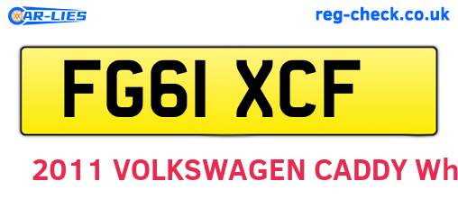 FG61XCF are the vehicle registration plates.