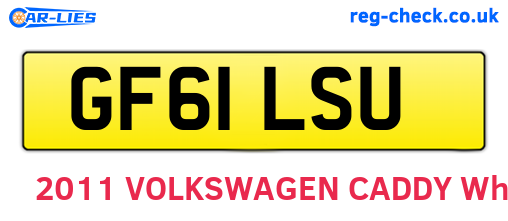 GF61LSU are the vehicle registration plates.