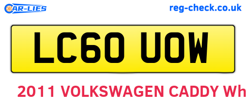 LC60UOW are the vehicle registration plates.
