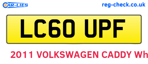 LC60UPF are the vehicle registration plates.