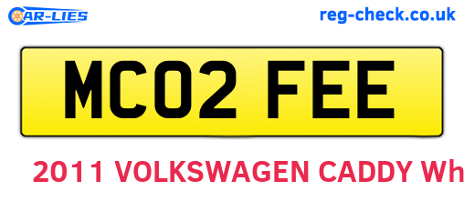 MC02FEE are the vehicle registration plates.
