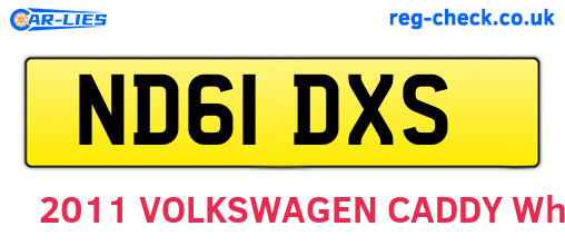 ND61DXS are the vehicle registration plates.