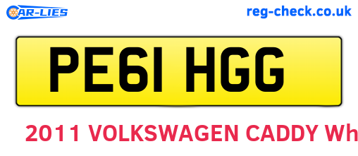 PE61HGG are the vehicle registration plates.
