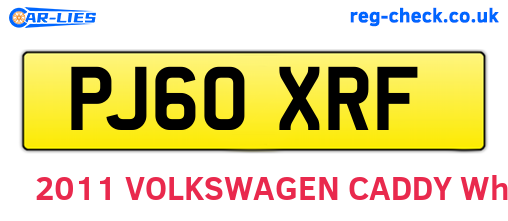 PJ60XRF are the vehicle registration plates.