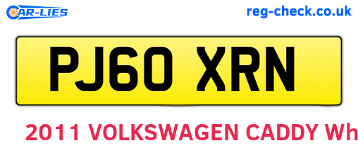 PJ60XRN are the vehicle registration plates.