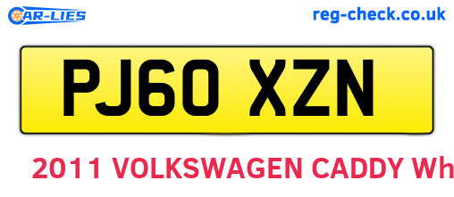 PJ60XZN are the vehicle registration plates.