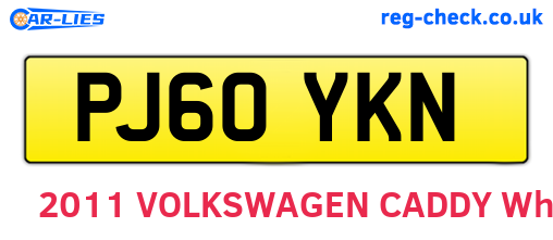 PJ60YKN are the vehicle registration plates.