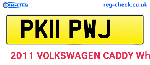 PK11PWJ are the vehicle registration plates.