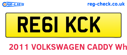 RE61KCK are the vehicle registration plates.