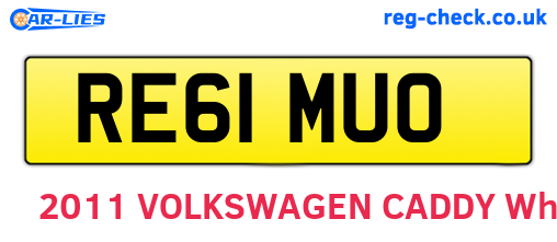 RE61MUO are the vehicle registration plates.