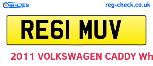 RE61MUV are the vehicle registration plates.