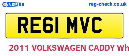 RE61MVC are the vehicle registration plates.