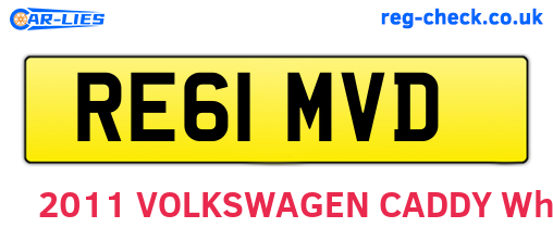 RE61MVD are the vehicle registration plates.