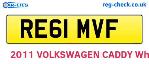 RE61MVF are the vehicle registration plates.