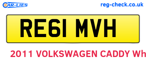 RE61MVH are the vehicle registration plates.