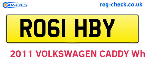 RO61HBY are the vehicle registration plates.