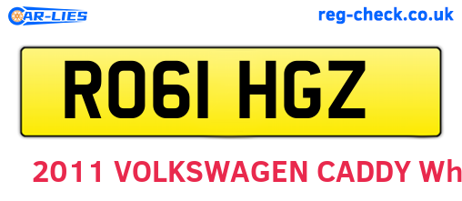 RO61HGZ are the vehicle registration plates.