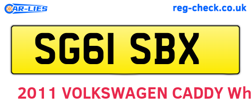 SG61SBX are the vehicle registration plates.