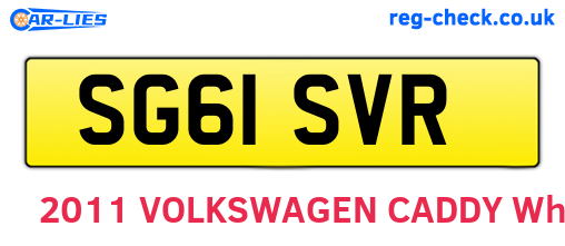 SG61SVR are the vehicle registration plates.
