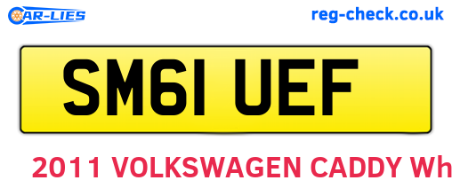 SM61UEF are the vehicle registration plates.
