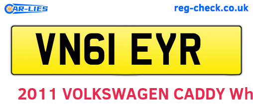 VN61EYR are the vehicle registration plates.